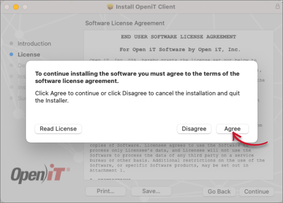 Agree to End-user License Agreement