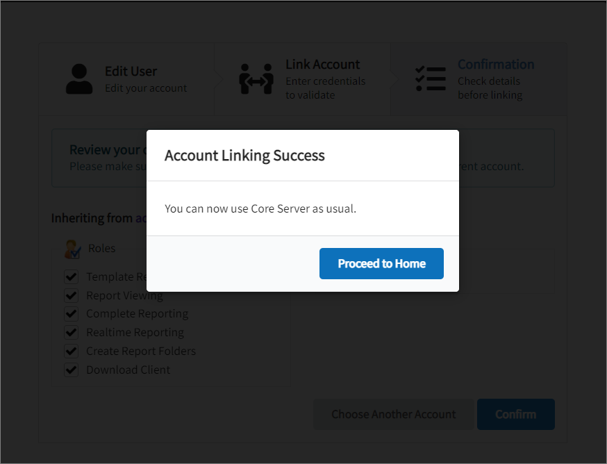Account Linking Successful