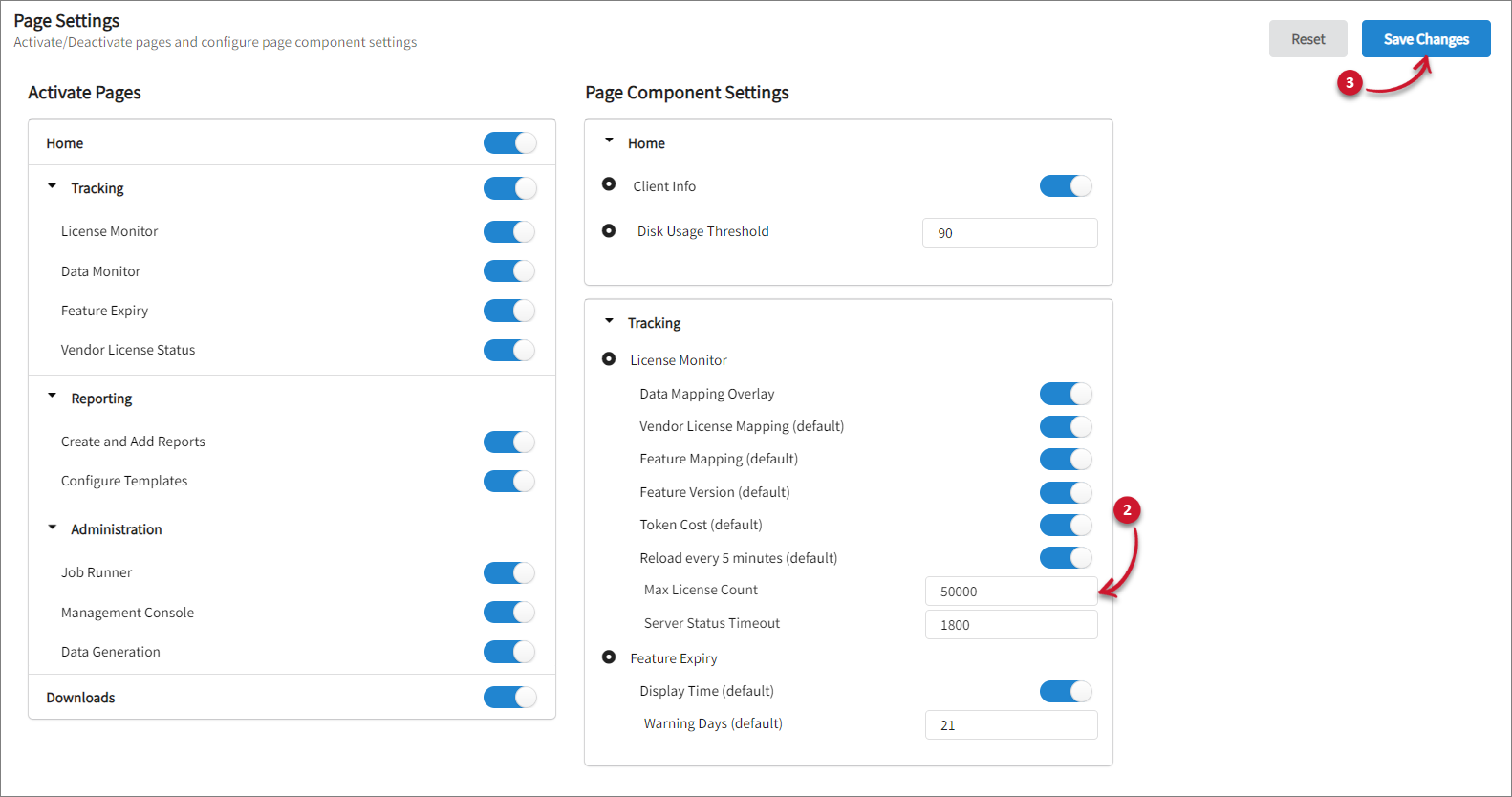 Setting the License Monitor Max License Count