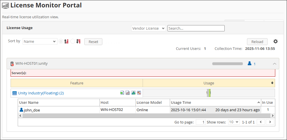 License Monitor Portal