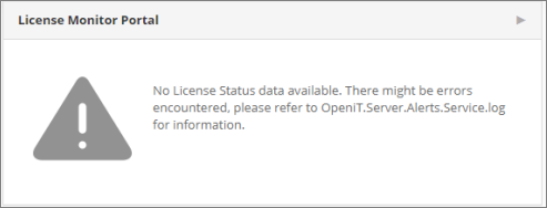 No data displayed in License Monitor Portal - Home
