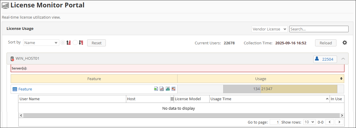 No user data displayed