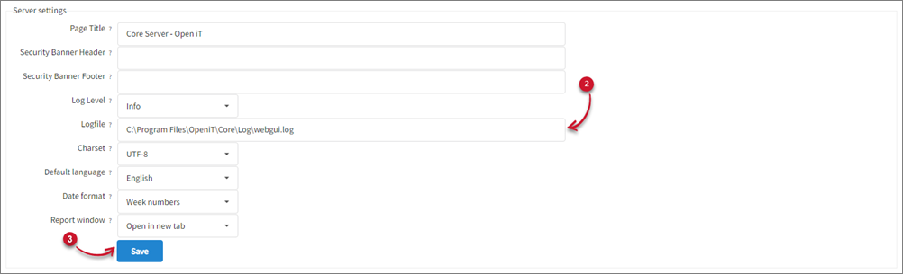 Specify GUI Log File Location