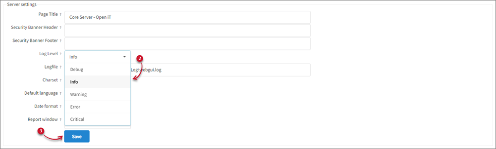 Changing the Log Level