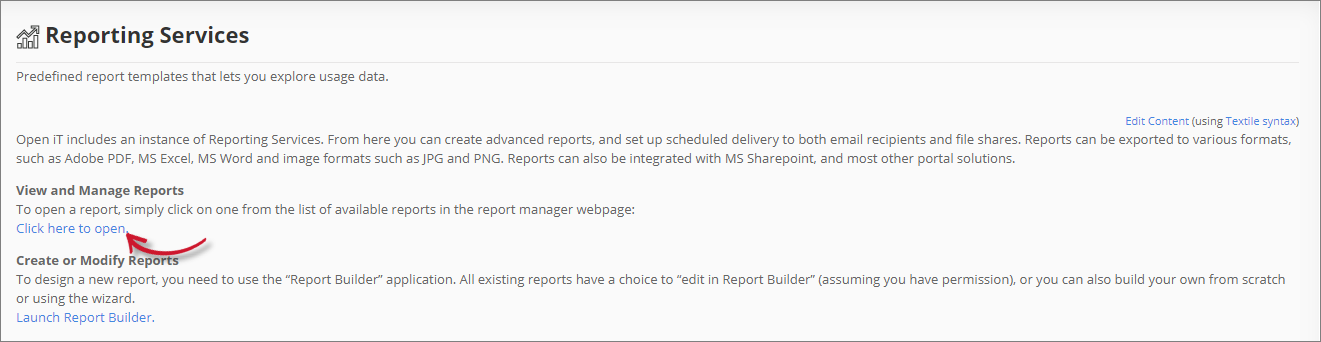 View and Manage Reports