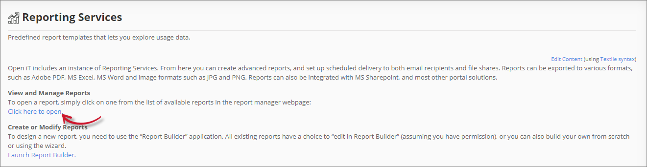 View and Manage Reports