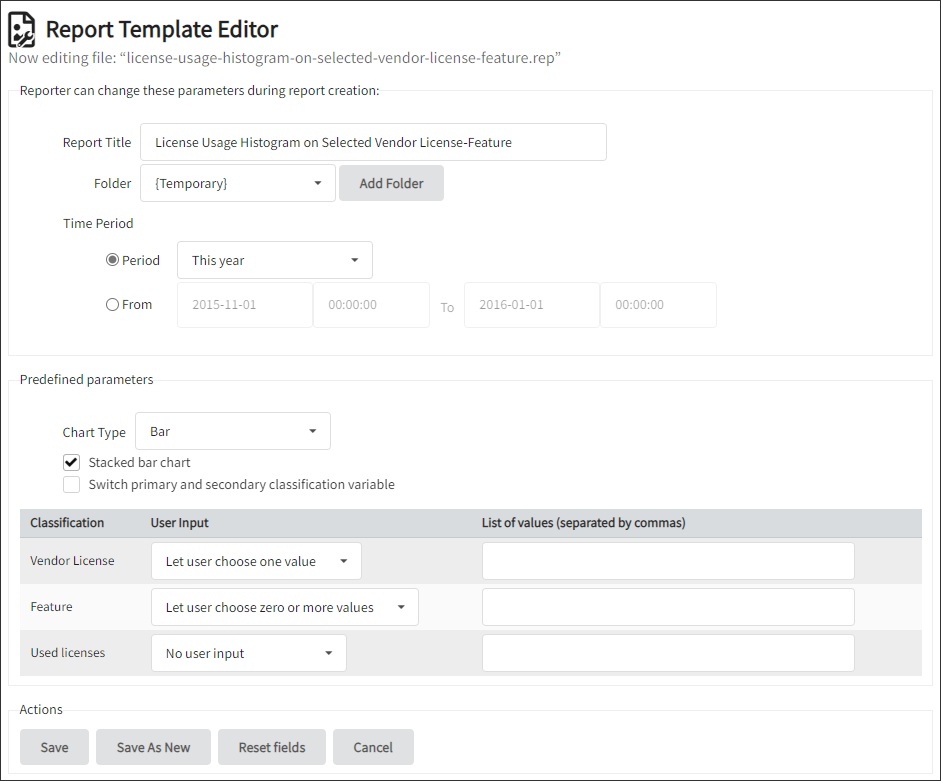 Modifying a Report Template