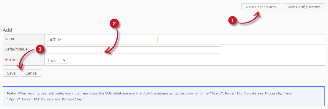 Adding New User Source