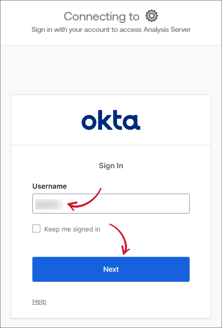 Okta Login Page