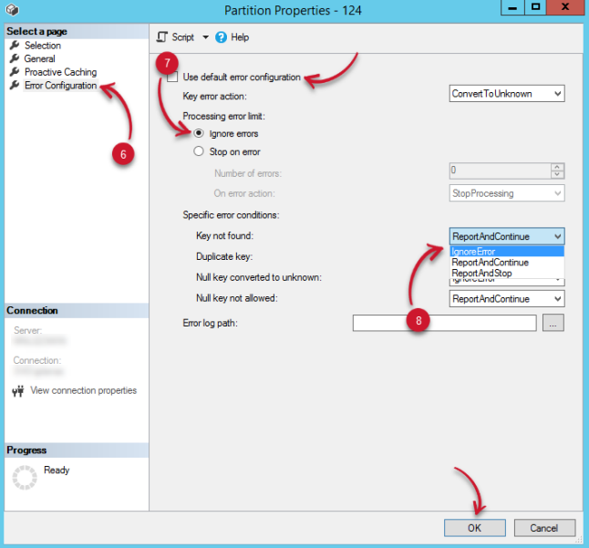 OLAP - Ignore Error Configuration
