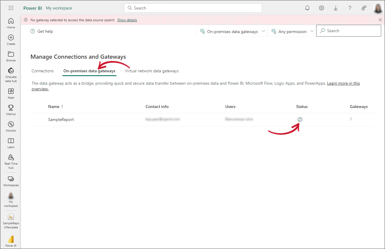 Verifying the created gateway