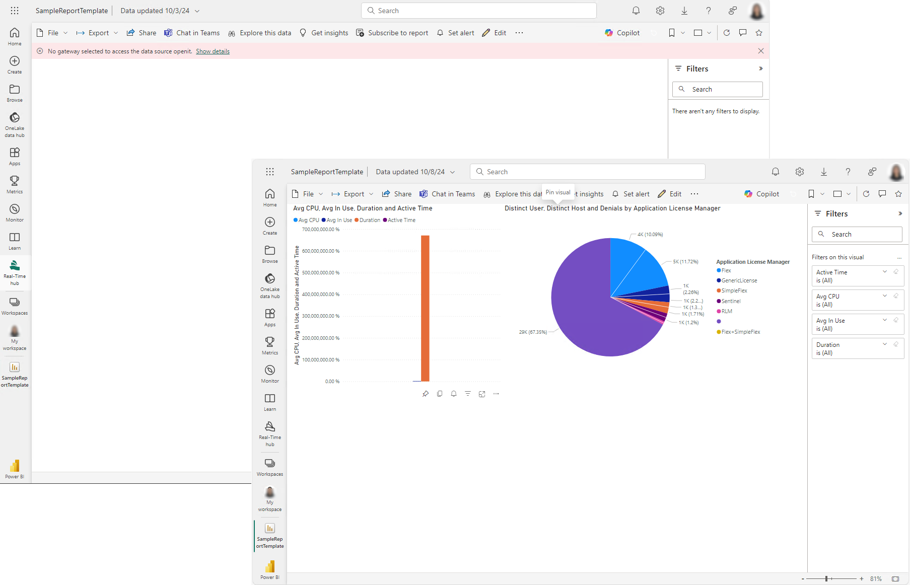 Power BI: Published report successfully loaded