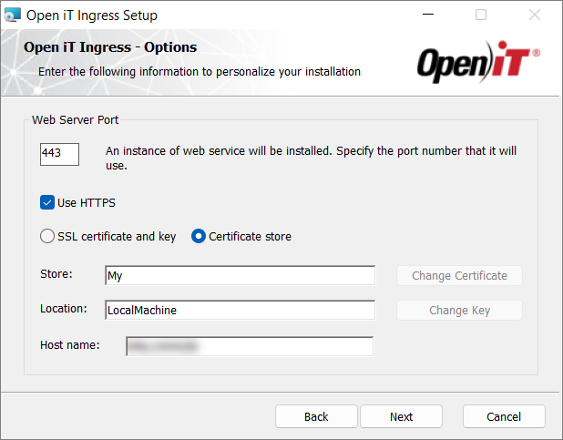 HTTPS Option: Certificate Store