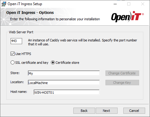 HTTPS Option: Certificate Store