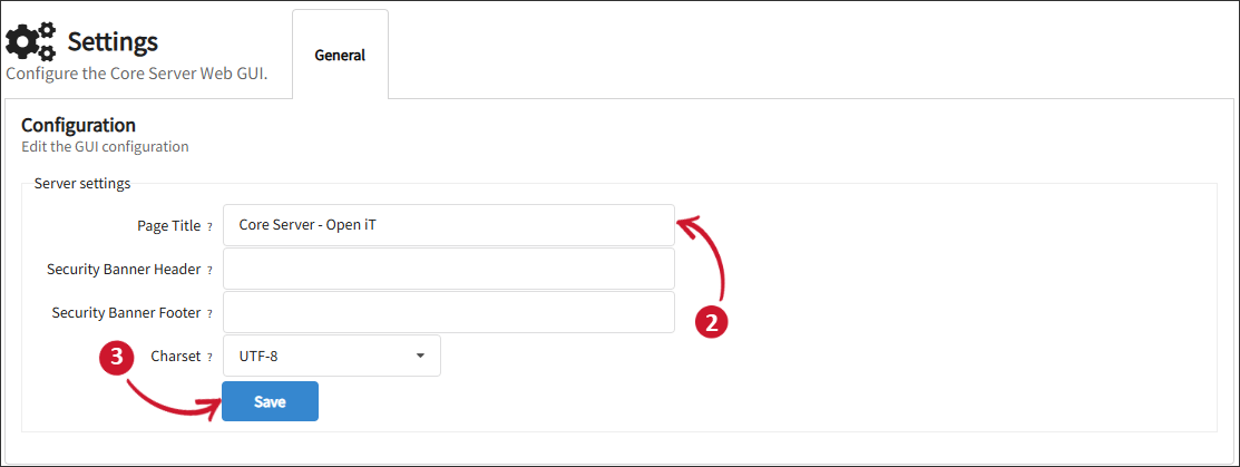 Updating the Open iT Server Page Title