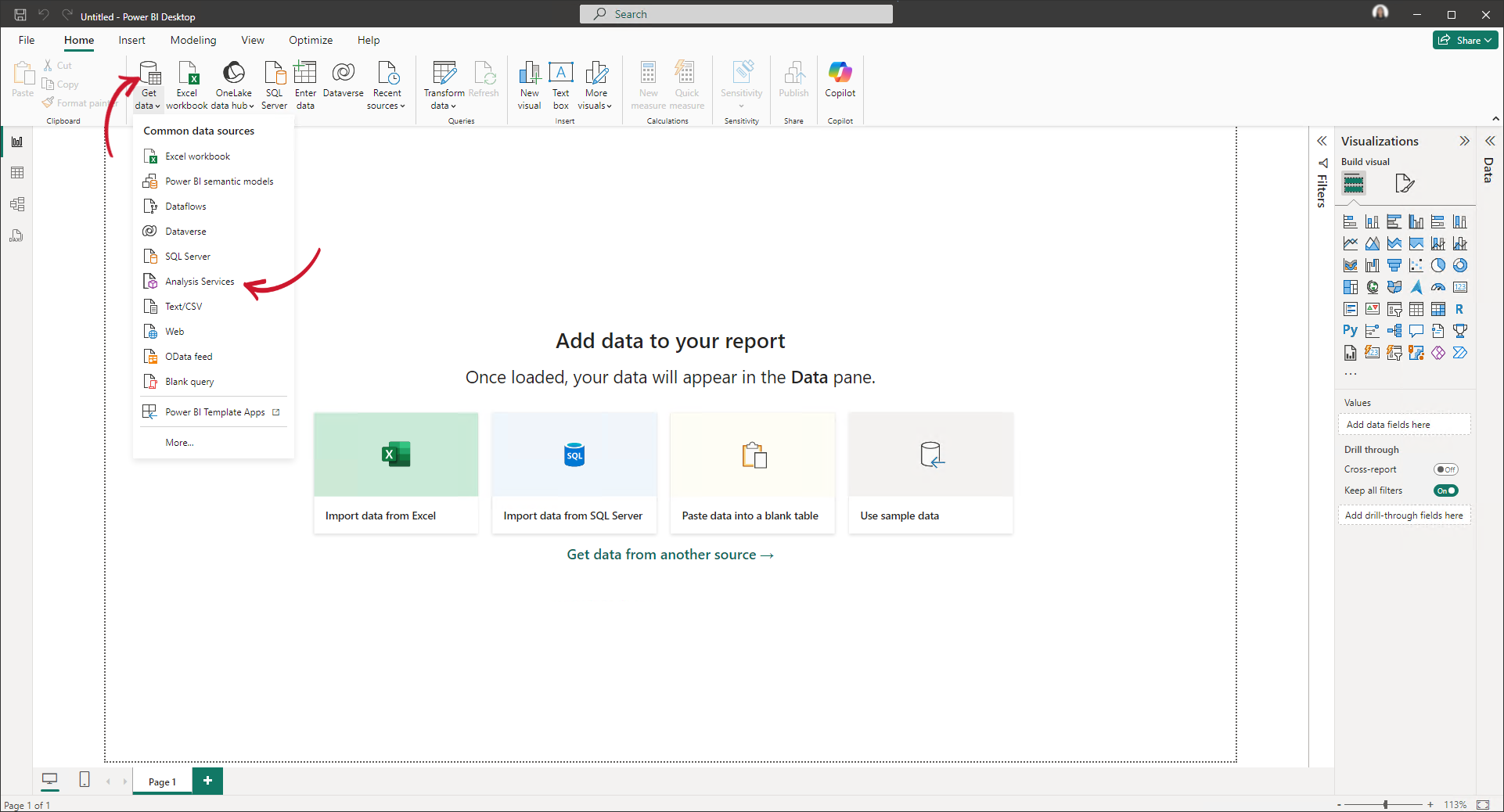 Getting Data from Analysis Services