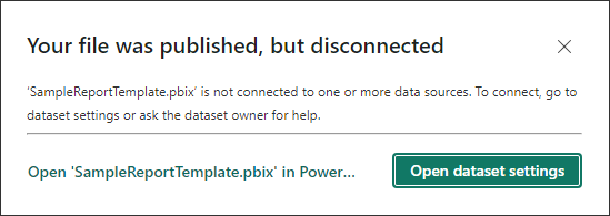 Published Report Disconnected