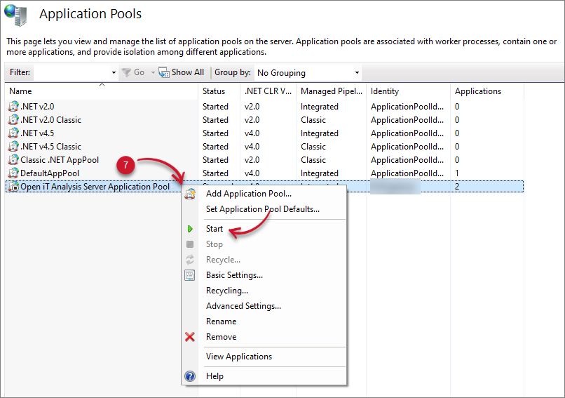 Start Application Pool