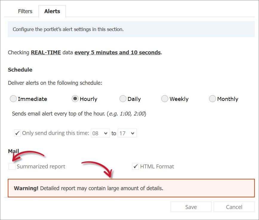Approaching Max Alert Settings Warning