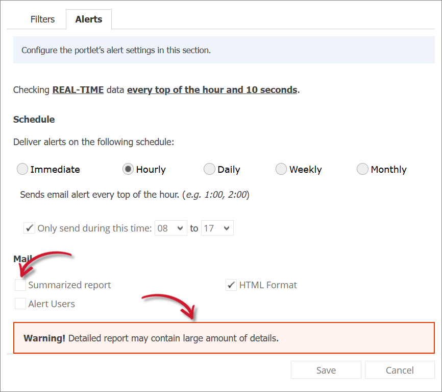 Long Checkout Alert Settings Warning