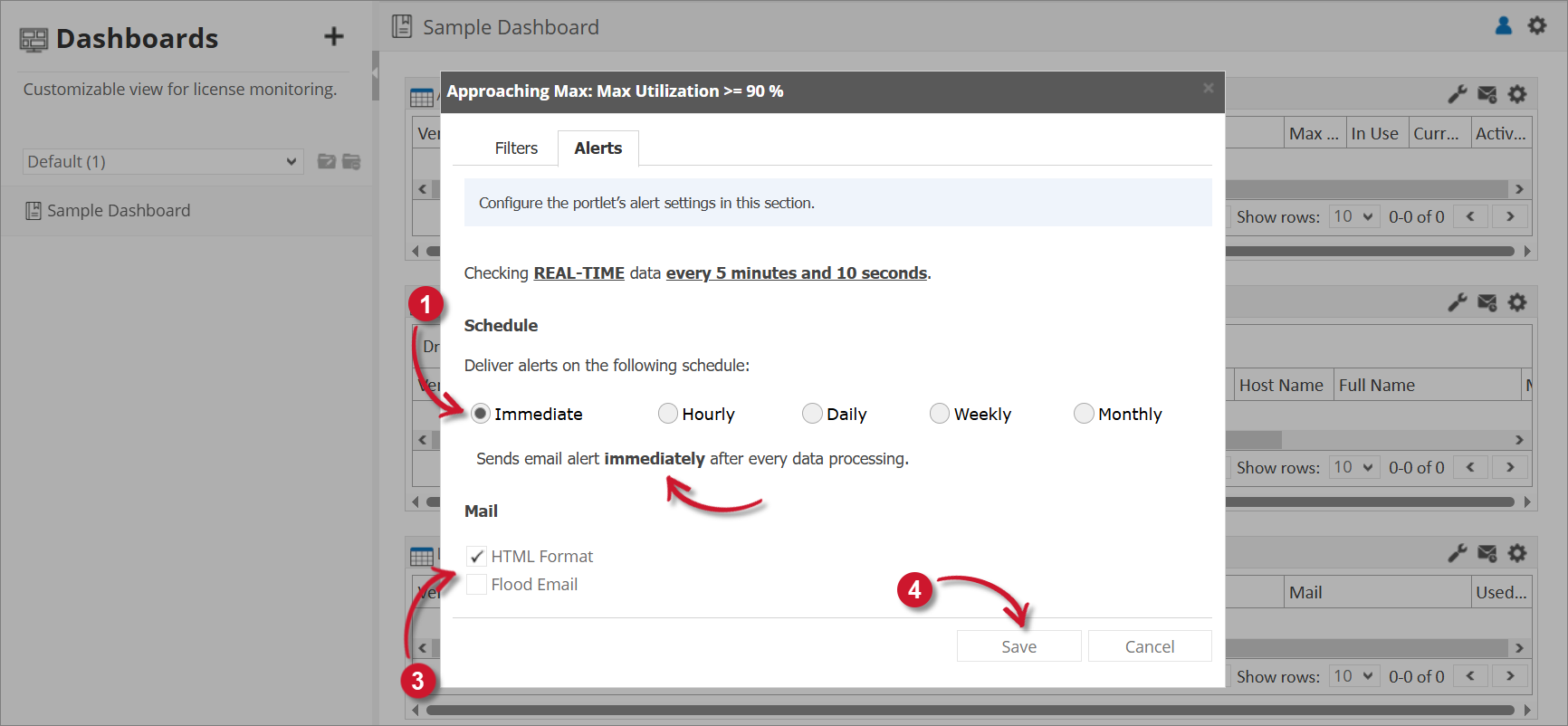 Approaching Max Alert Settings