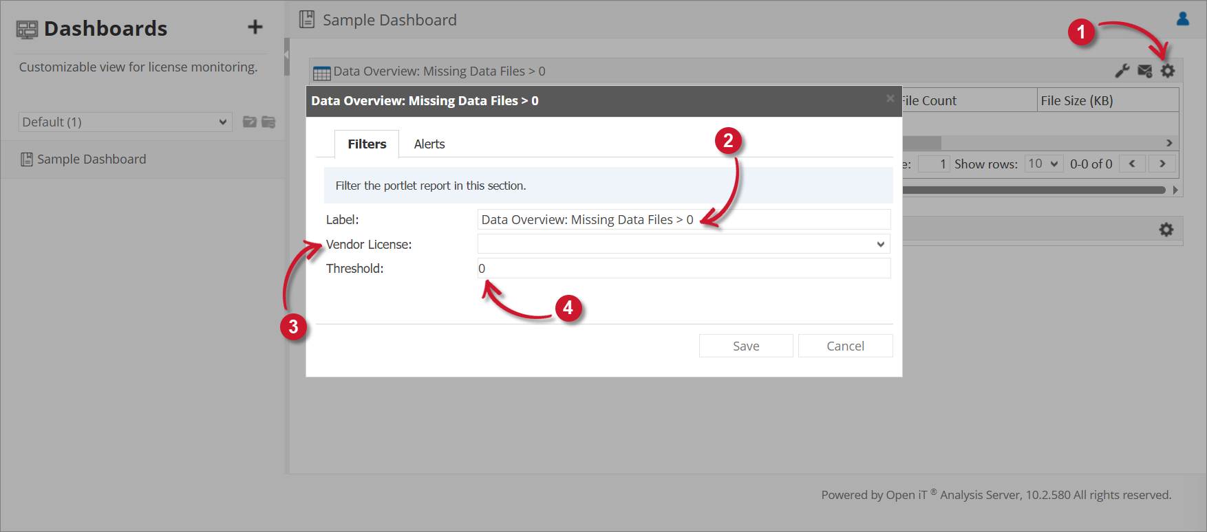 Data Overview Filter Settings