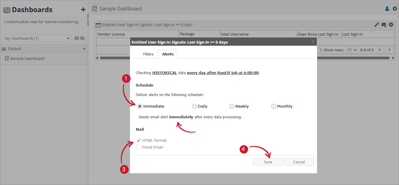 User Denials Alert Settings
