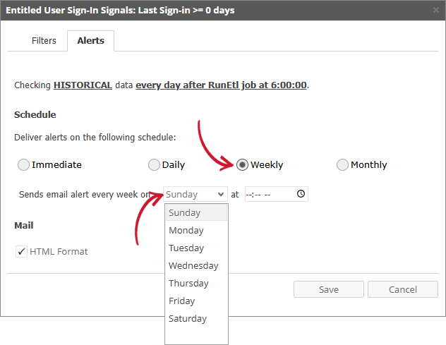 User Denials Alert Settings Daily