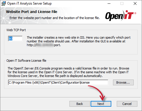 Web Server TCP Port Number and License File