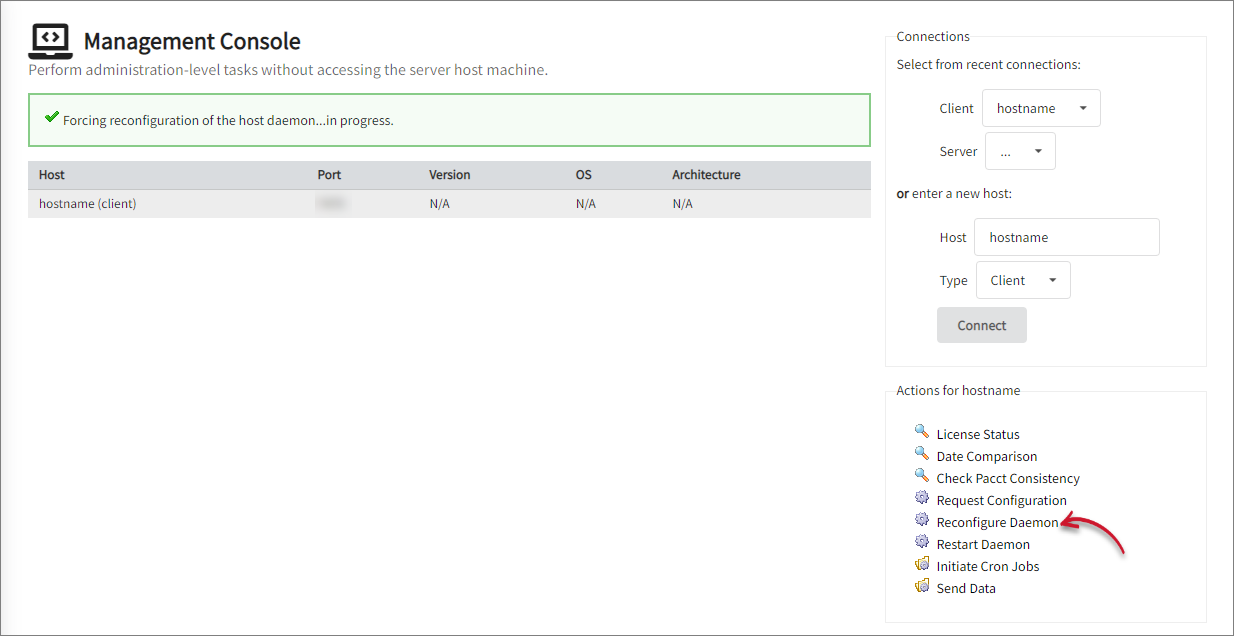 Reconfiguring Daemon of v6 Client