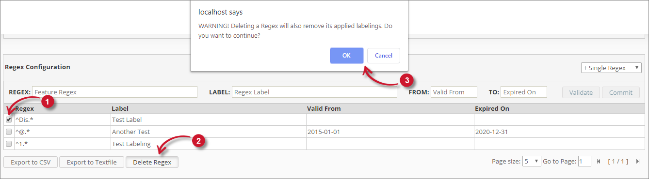 Delete Regex Labeling