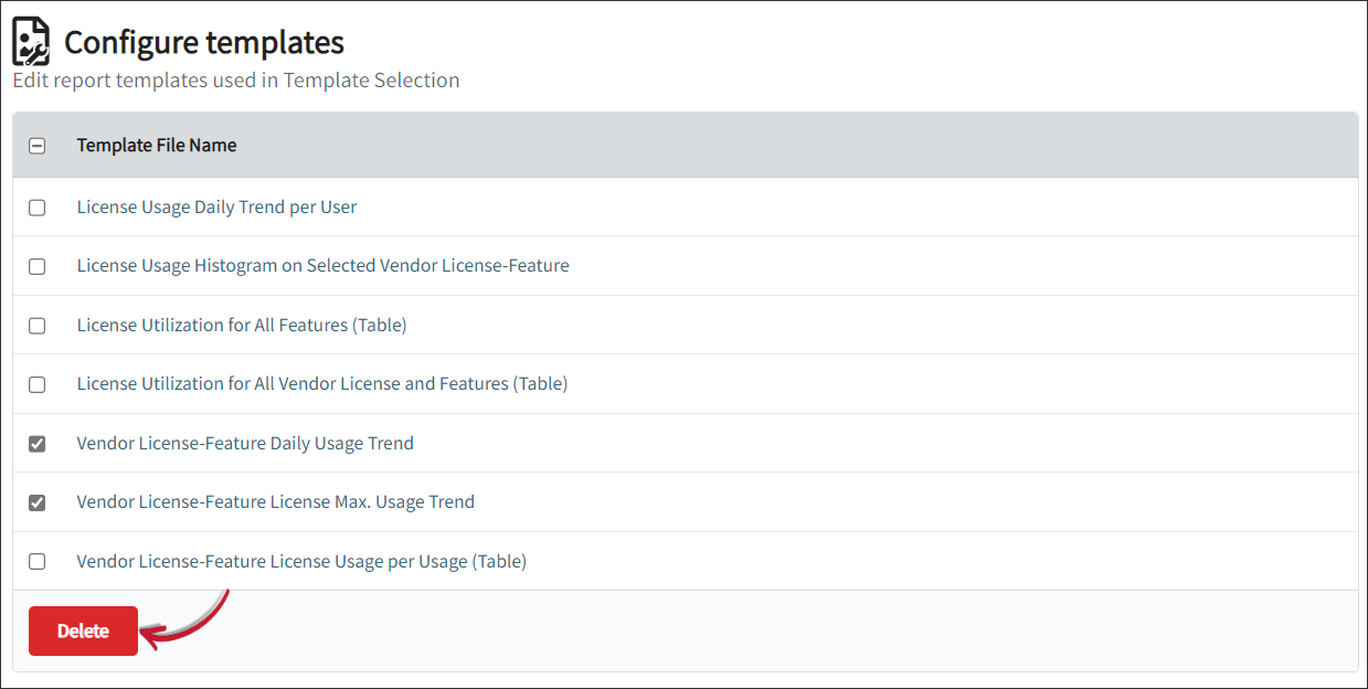 Removing Report Templates