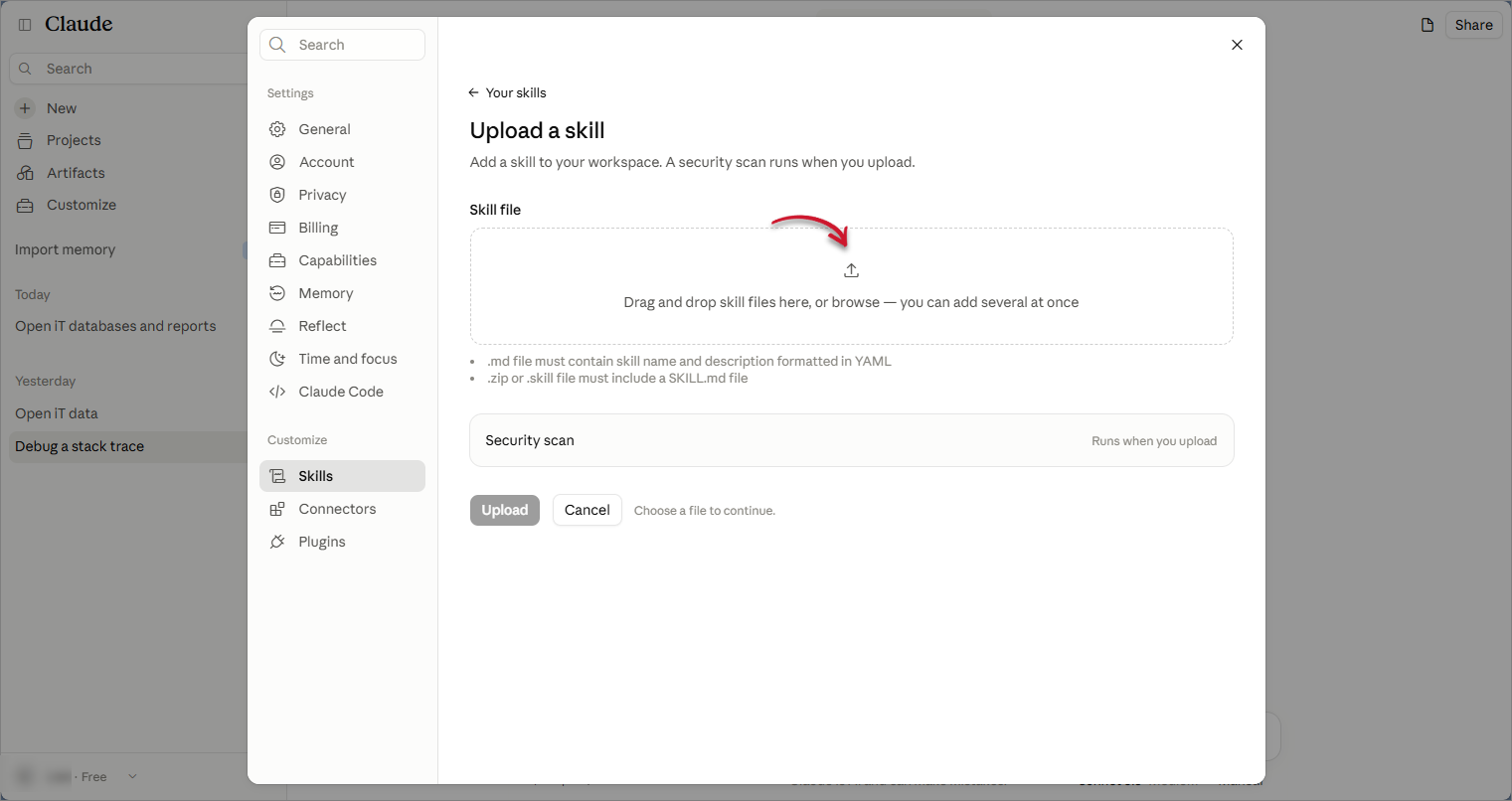 Upload Open iT Data Reporting Skills Archive