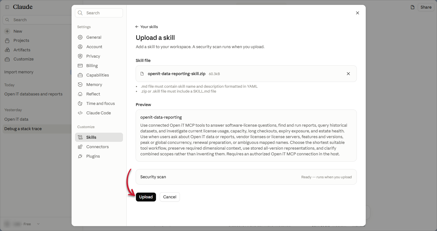 Click Upload