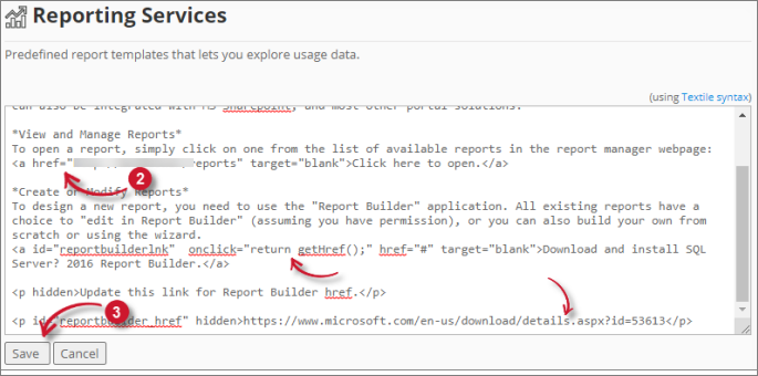 Reporting Links
