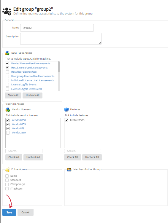 Saving Group Modification
