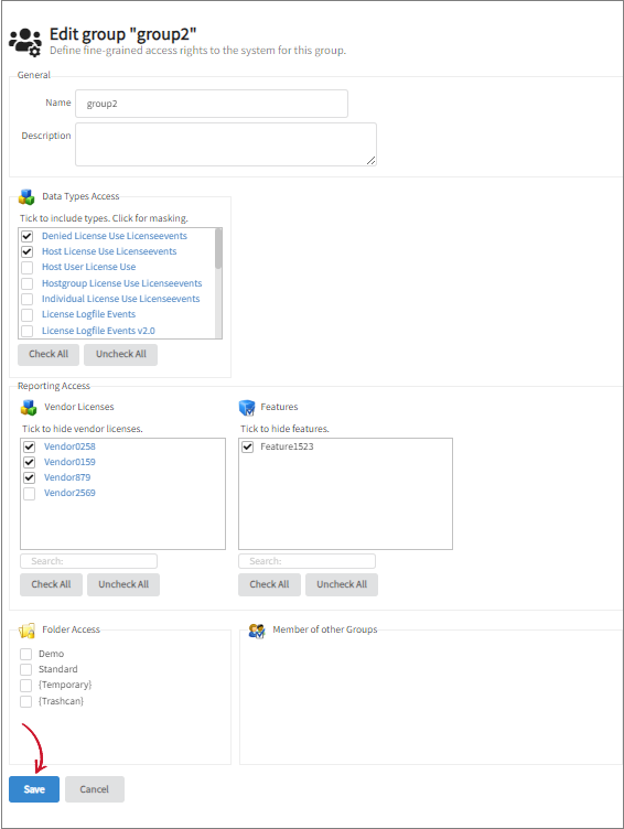 Saving Group Modification