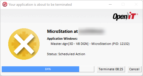 Scheduled License Harvesting Pop-up Notification