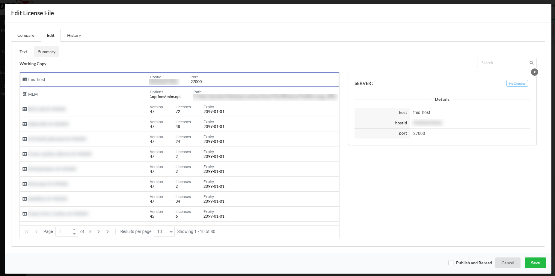 Semantic License Comparison: Summary Sub-tab