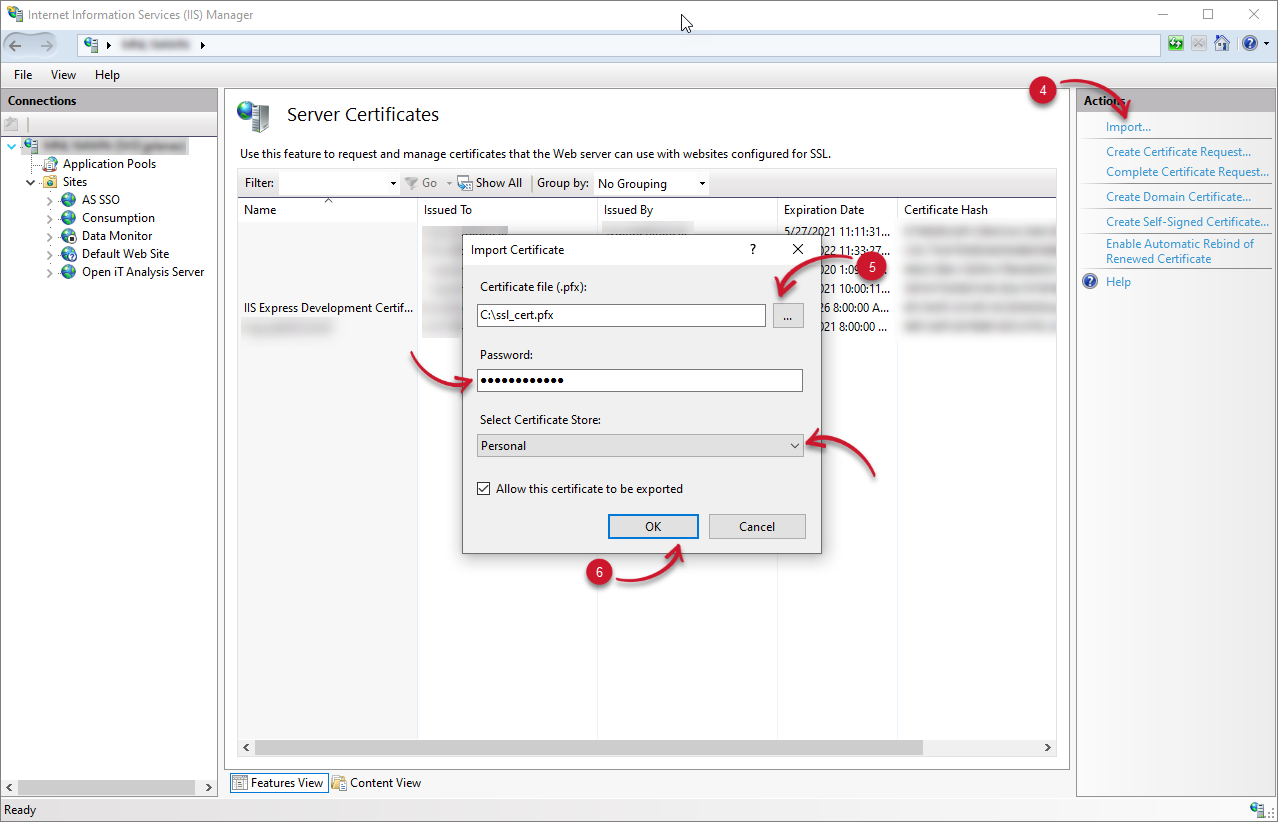 Import Server Certificates