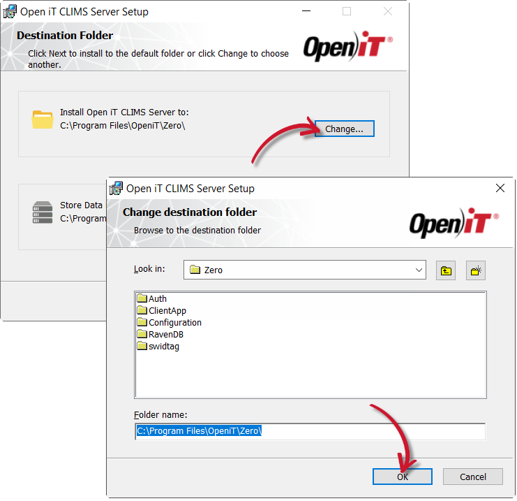 Changing the Installation Directories