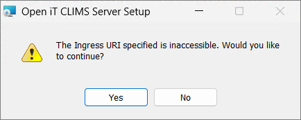 Warning for Inaccessible Ingress URI