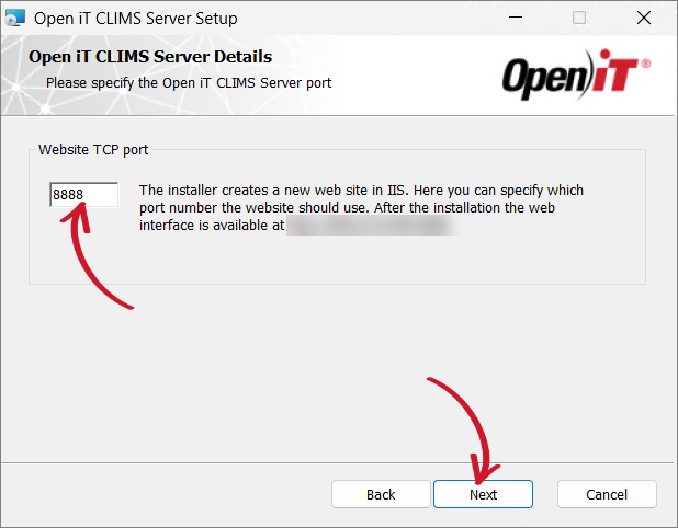 Specifying the CLIMS Server Port