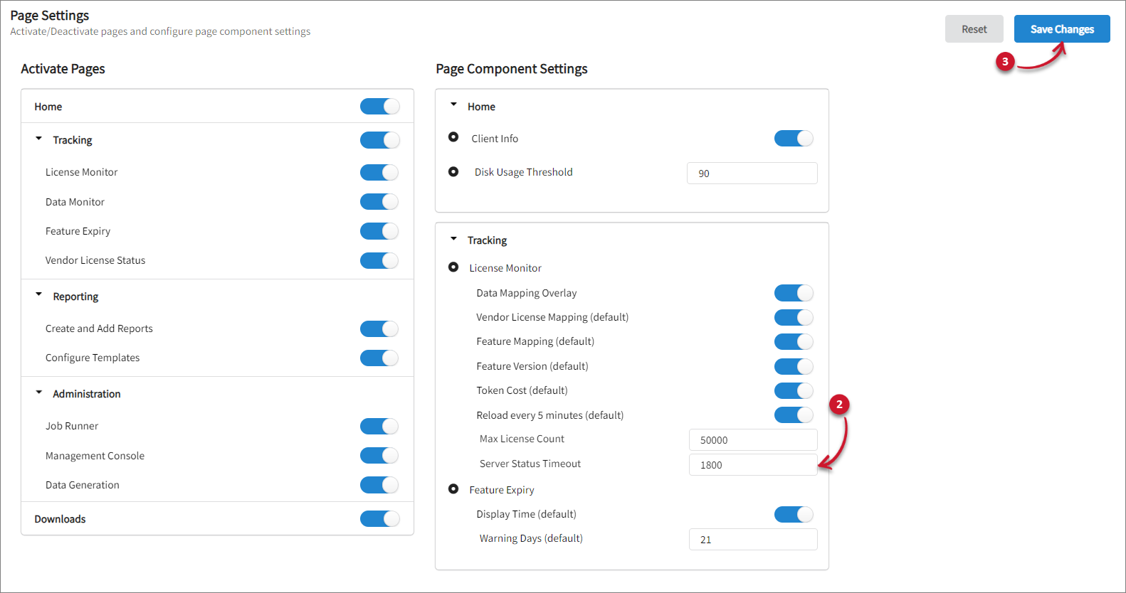 Setting the Server Status Timeout