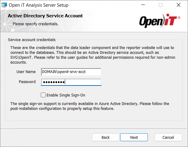 Active Directory Service Account Configuration