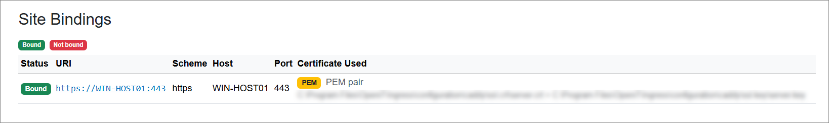 Site Bindings