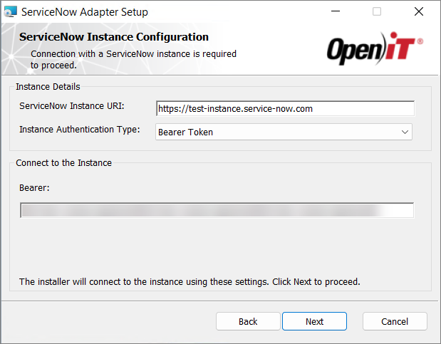 ServiceNow Instance Configuration - Bearer Token