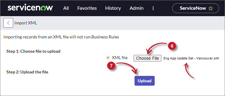 Upload Update Set from XML