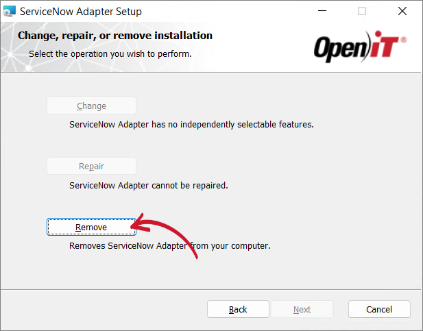 Uninstallation Selection
