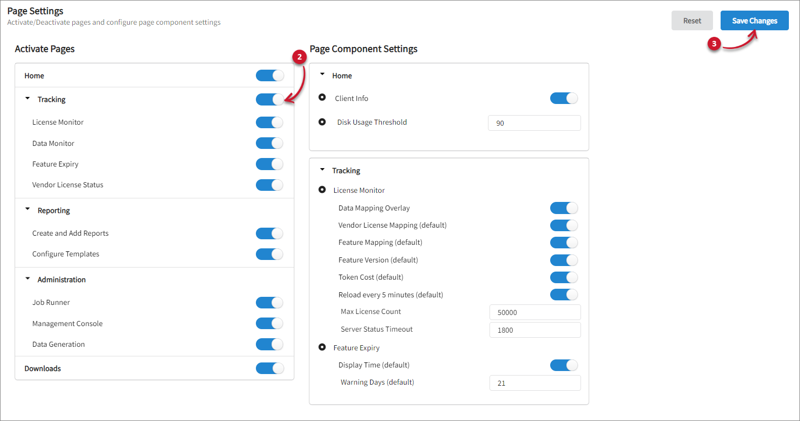Activating the Tracking Tab